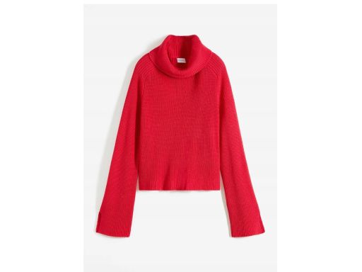 B.P.C krótki sweter z szerokimi długimi rękawami neonowy róż r.40/42