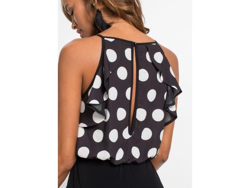 B.P.C kombinezon czarno-biały dżersejowy w grochy ^44/46