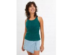 B.P.C top ciemnozielony prążkowany vintage r.48/50