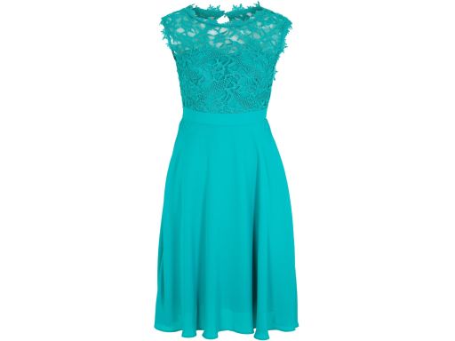 B.P.C sukienka szyfonowa z koronką szmaragdowa PREMIUM 44.