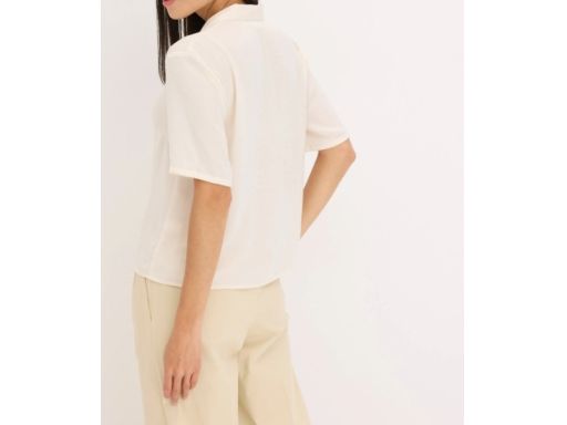 B.P.C beżowa bluzka koszulowa satynowa 48.