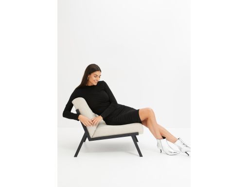 B.P.C czarna sukienka midi z marszczeniem ^40/42