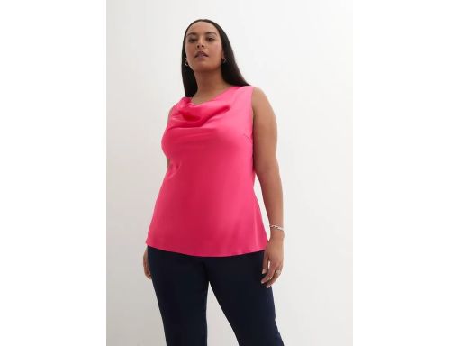 B.P.C top z lejącym dekoltem różowy satynowy 44.