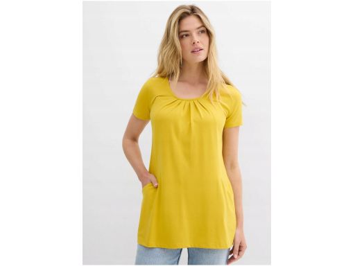 B.P.C t-shirt miodowy dłuższy z kieszeniami r.56/58