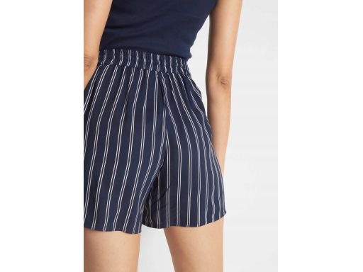 B.P.C szorty granatowe w paski z wiskozy z wiązaniem i kieszeniami ^48