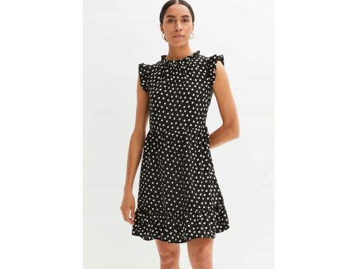 B.P.C sukienka czarna w białe groszki r.40