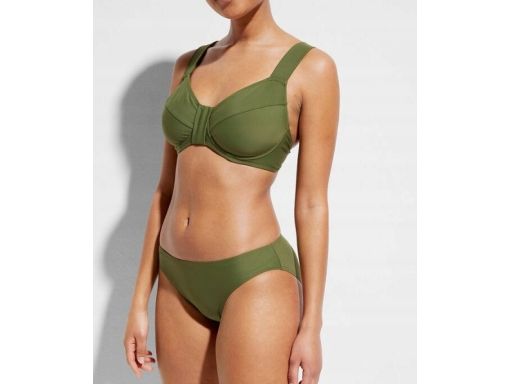 B.P.C bikini khaki miękkie miseczki na fiszbinach z figami r.48(95E)