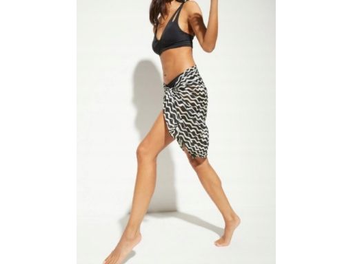 B.P.C czarno-białe pareo szyfonowe we wzory r.UNIWERSALNY