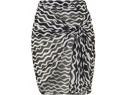 B.P.C czarno-białe pareo szyfonowe we wzory r.UNIWERSALNY