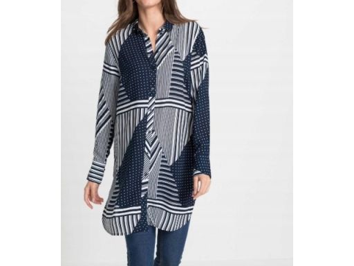 B.P.C bluzka koszulowa wzorzysta długa r.36