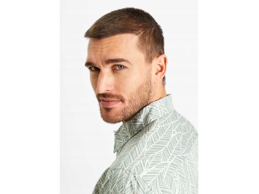 B.P.C męska koszula bawełniana we wzory roślinne r.47/48, XL