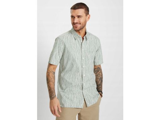 B.P.C męska koszula bawełniana we wzory roślinne r.47/48, XL