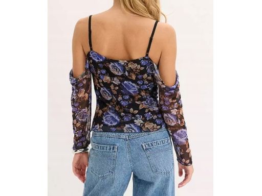 B.P.C bluzka siateczkowa w kwiaty z odkrytymi ramionami r.44/46