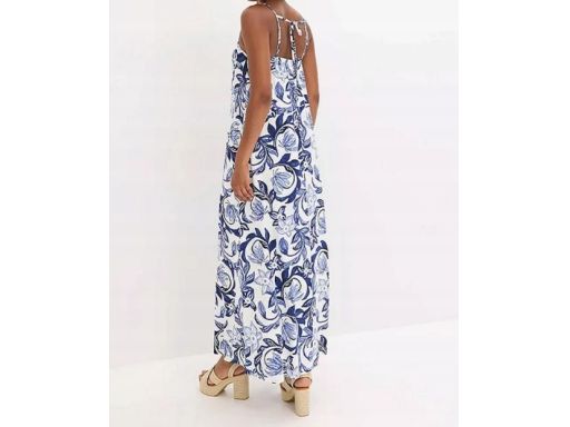 B.P.C sukienka długa z wiskozy na ramiączka we wzory 40/42.