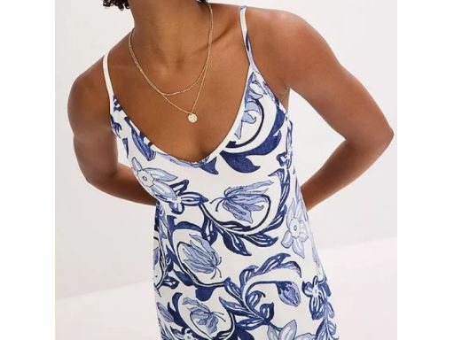 B.P.C sukienka długa z wiskozy na ramiączka we wzory 40/42.