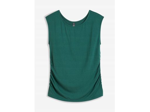 B.P.C bluzka top z marszczeniem butelkowa zieleń r.40/42