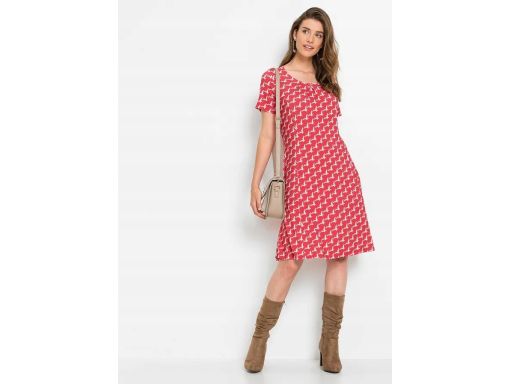 B.P.C sukienka dżersejowa czerwona w białe wzory ^40/42