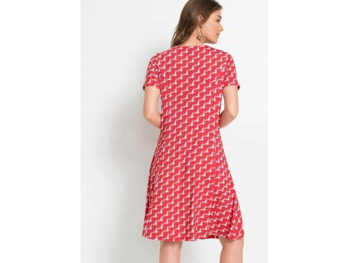 B.P.C sukienka dżersejowa czerwona w białe wzory ^40/42