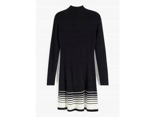 B.P.C sukienka dzianinowa rozkloszowana czarno-biała r.40/42