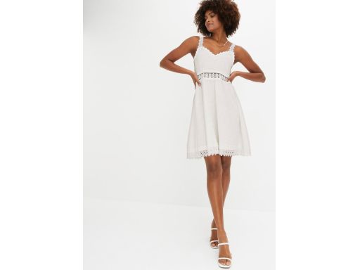 B.P.C sukienka koronkowa biała śmietankowqa ^36/38