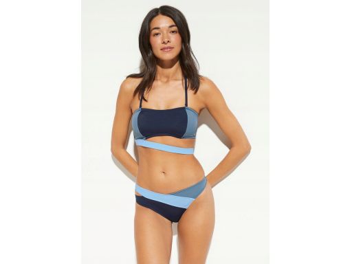 B.P.C bikini granatowo niebieskie bandeau z figami r.38
