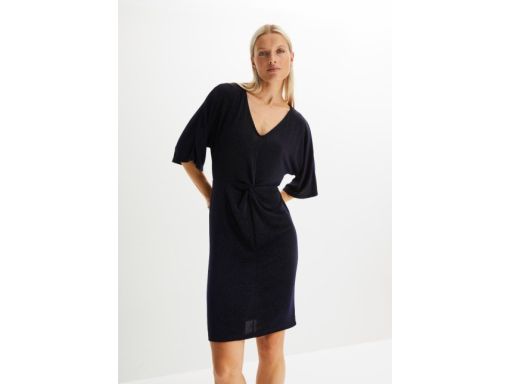 B.P.C sukienka czarna połyskująca z niebieską nitką r.40/42