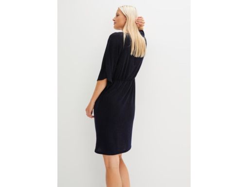 B.P.C sukienka czarna połyskująca z niebieską nitką r.40/42