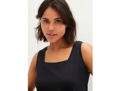 B.P.C długi czarny top z kwadratowym dekoltem ^56/58