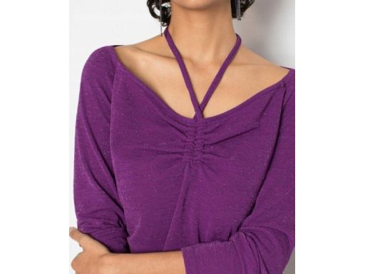 B.P.C bluzka fiolet błyszcząca z wiązaniem ^36/38