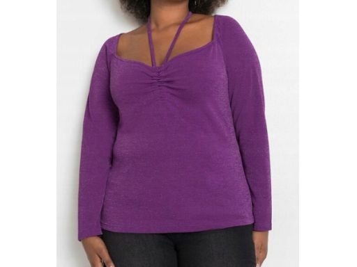 B.P.C bluzka fiolet błyszcząca z wiązaniem ^36/38