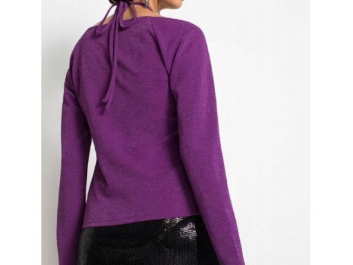 B.P.C bluzka fiolet błyszcząca z wiązaniem ^36/38