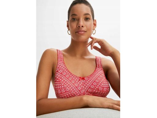 B.P.C 2-pak biustonosz miękki bez fiszbin świąteczny i czerwony 105D.