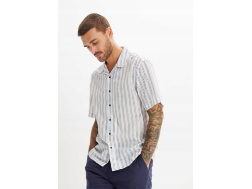 B.P.C męska koszula w paski krótki rękaw r.45/46