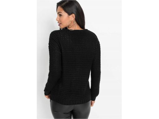 B.P.C sweter czarny ze złotym zamkiem 32/34.