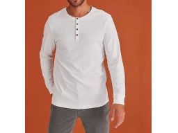 B.P.C bluzka męska długi rękaw śmietankowa XL.