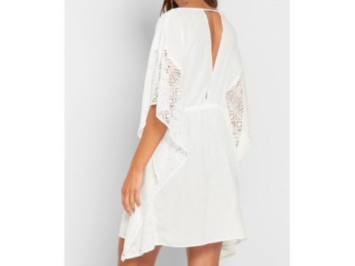 B.P.C plażowa tunika biała boho z koronką r.48/50