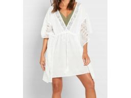 B.P.C plażowa tunika biała boho z koronką r.48/50