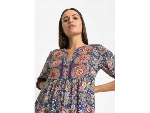 B.P.C sukienka koszulowa midi we wzory 42.