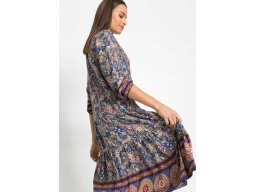 B.P.C sukienka koszulowa midi we wzory 42.