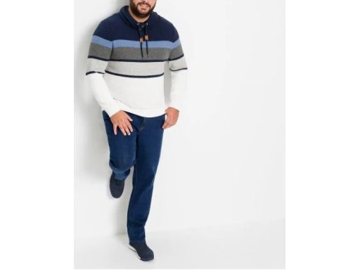 B.P.C sweter męski w paski z kołnierzem r.M