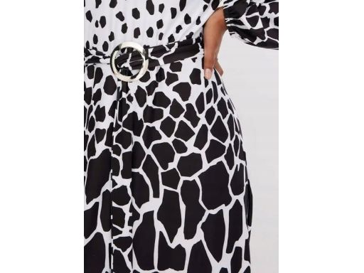 B.P.C sukienka długa biało czarna we wzory zwierzęce ^36/38