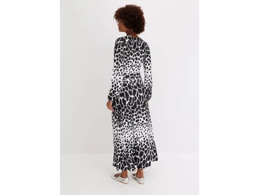 B.P.C sukienka długa biało czarna we wzory zwierzęce ^36/38