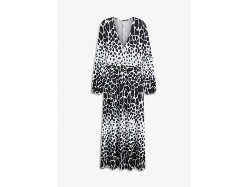 B.P.C sukienka długa biało czarna we wzory zwierzęce ^36/38