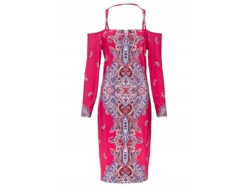 B.P.C sukienka carmen z ramiączkami we wzory r.36/38