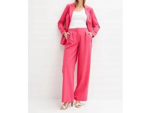 B.P.C. spodnie z lampasem różowe proste, luźne 42.