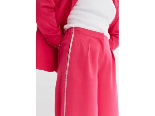 B.P.C. spodnie z lampasem różowe proste, luźne 42.