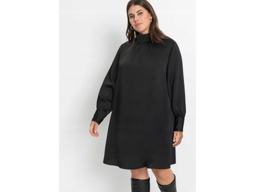 B.P.C sukienka satynowa ze stójką czarna r.50