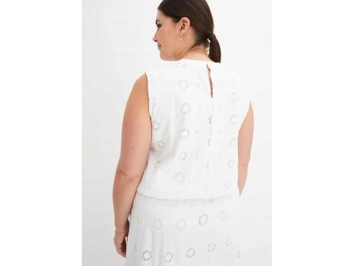 B.P.C top biały z haftem ażurowym bawełniany ^40