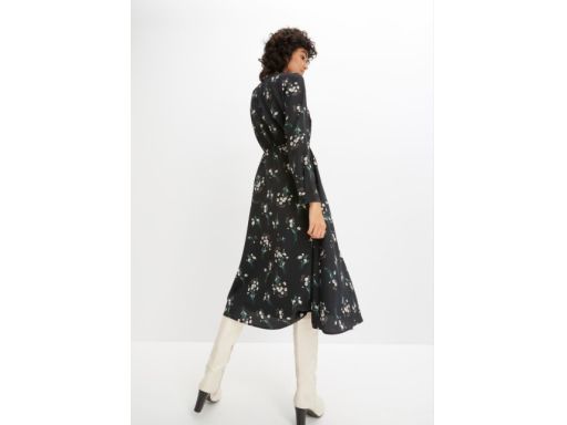 B.P.C sukienka midi nadruk czarna r.36