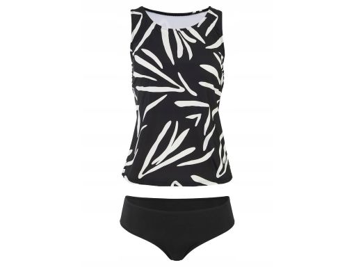 B.P.C czarne tankini w białe wzory r.46